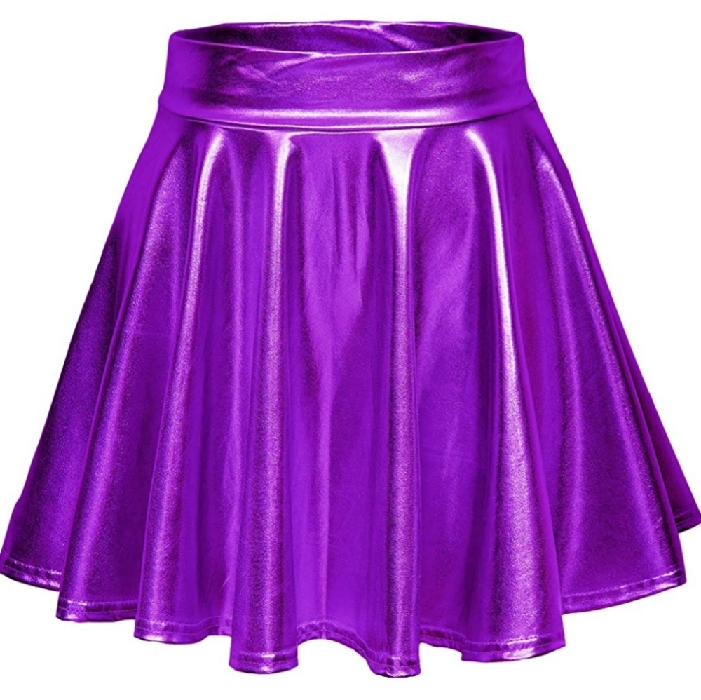 Shiny metallic mini skirt